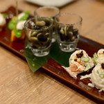 恵比寿 箸庵 - 蕎麦屋のつまみ盛り合わせ3品