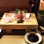 心楽 - あっと言う間に芋焼酎登場。しかし、ここの刺身醤油は旨い！