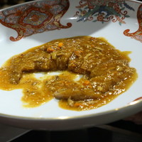 4000 Chinese Restaurant - 毛鹿鮫の尾びれの姿煮込み オレンジ白菜添え 上海蟹餡かけ