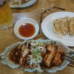西安刀削麺 - 油淋鶏･焼き餃子