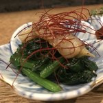 あてまき喜重朗 - ホウレン草とツブ貝のナムル。