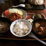 登喜和家 - 生姜焼定食(ミニつけけんちんそば 細麺) ¥1,200-