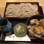 博多水たき さ和鳥 - もりそばに鶏天丼セットで合計950円也