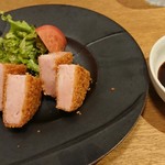 うどんダイニング 弥栄 - 厚切りハムカツ