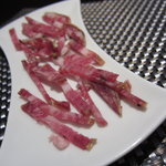 レストラン バカール - シャテーニュ栗のブルーテ フォアグラとチンタセネーゼの生サラミとＵＰ３