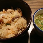 焼き鳥 とりら - 〆の鶏飯と鶏スープ