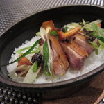 レストラン バカール - 鶏肉とトリュフ、九条葱の炊き上げご飯