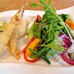 マコモダケとささみのフリット 季節の野菜と共に