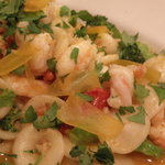 センプリチェ - オレキエッテ　～海老と野菜、カラスミのソースで；アップ