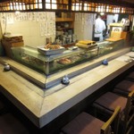 江戸富士 - 店内、毛蟹が湯気彡