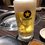 板前焼肉一笑 - ビールは黒ラベル