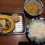 天ぷらの山 - 天ぷら定食　野菜天3種