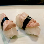 千代田鮨 - 大分で獲れたカワハギを、肝とともに。