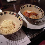 オニオンスープ　らあめん「オニオンポタージュ　チーズつけ麺」