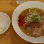 らーめんはや川 - 濃厚味噌ラーメン（ピリ辛）+ライス