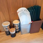 天橋立 くじからラーメン - 2018年12月　卓上の薬味たち