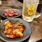 Yakiniku Horumon Tachan - ホルモン盛り合わせ、特選ミックスカルビ