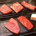 ひとり焼肉 美そ乃 - ザブトン・三角バラ・カタ芯・イチボ・ミスジ