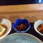 男の暖簾 - 小鉢
冷奴 ひじきの煮物 切り干し大根の煮物