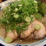 中華蕎麦 春馬 - 朝ラーセット(普）680円ご飯半分＋九条ネギTP100円