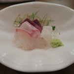 蕎麦懐石 義 - 天然カンパチ、天然真鯛、アオリイカ