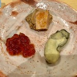 鮨 はしもと - 2018.11.  鮟肝・牡蠣の味噌漬け・筋子の味噌漬け