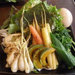 カミノ - 味玉塩野菜つけ麺の野菜