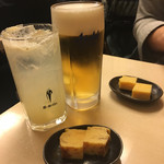 あじいち - 生ビールと生グレープフルーツサワー（各税込500円）