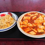 中華レストラン上海 - 汁なし麻婆麺750円＆チャーハンセット250円　2018.12