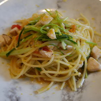 Ristorante 迫 - パスタ　アーリオオーリオ、京都のみぶなと和歌山産サワラ