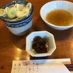 そば亭 瀬左衛門 - 辛汁、香の物、天つゆ