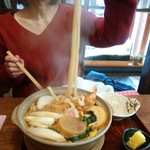 長寿庵 - 鍋焼きうどん1200円