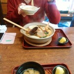 長寿庵 - 鍋焼きうどん1200円