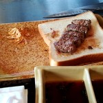 鉄板焼ステーキ 一ッ葉ミヤチク - ダイヤステーキ(赤身150g)2回目(焼き方ウェルダン)