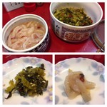 天ぷら 天吉 - お漬物と塩辛は食べ放題のサービス
