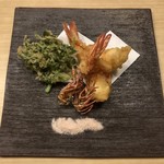 旬菜 おぐら家 - 足赤海老の天婦羅
