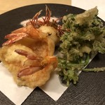 旬菜 おぐら家 - 足赤海老の天婦羅