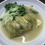 かいわれ、チーズロールキャベツ