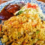 レストラン木木 - 木木セット「ドライカレーとハンバーグ」