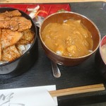ぶた福 - 豚カレーセット(バラ豚丼)