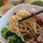 Bakmie Asien 19 - 1812_Bakmie Asien 19_Bakmi Jumbo Spesial@32,000Rp(バクミー)Mie Alot(太麺)_ココに来たら太麺一択で。このウェービーな太麺は食べごたえもあって美味しい！！