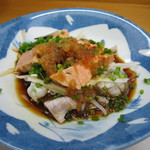 寿司けん - 河豚湯引きと鮟肝ポン酢