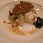 Recette - 暖かい前菜02 後ろには鮑も