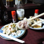 米山 - 水餃子の断面（肉がたっぷり）