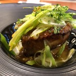 フォアグラのポワレ ビタミン大根と九条ねぎ
