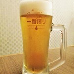 しら河 - 生ビール 680円（税込）。　　　　　2018.12.22