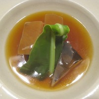 沖縄懐石 赤坂潭亭 - 煮物（ラフテー、タニワタリ、あわび茸）