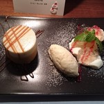 ビストロ　アギャット - 山形のラフランスとキャラメルのムース  干し柿のグラス添え