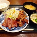 たんとと和くら - 牛タン＋牛カルビ定食　1,540円(税別)
