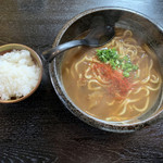 極太喰礼 - 牛すじカレーうどんと白ご飯